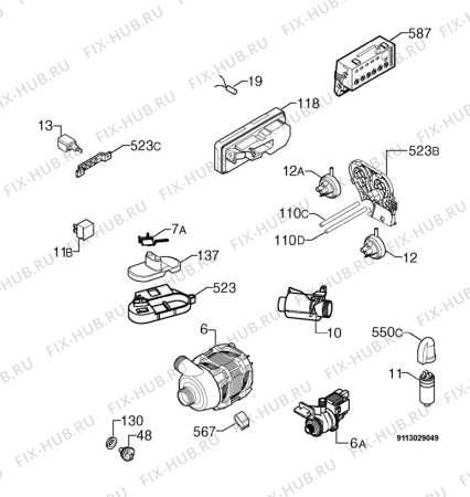 Взрыв-схема посудомоечной машины Privileg 485154_11027 - Схема узла Electrical equipment 268